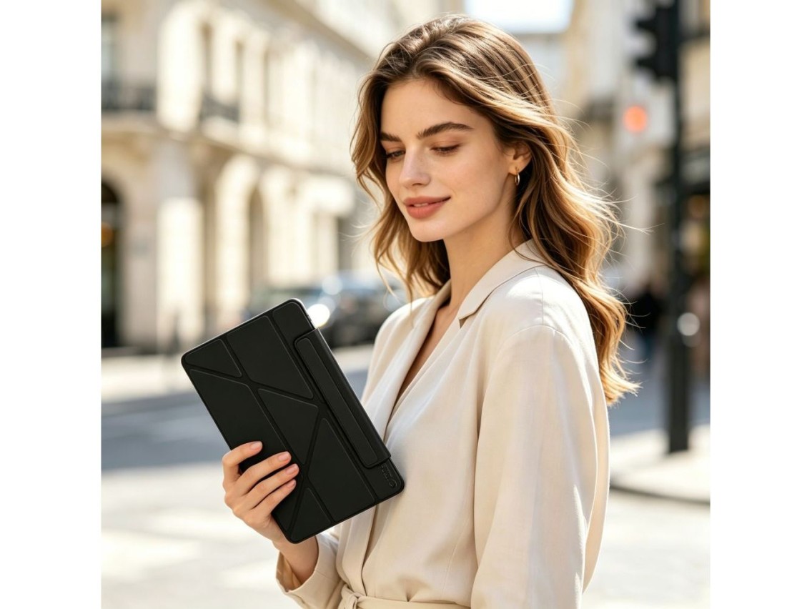 Funda Tech-Protect SC Pen Origami para iPad de 10,9" (2022/2025) - Negra