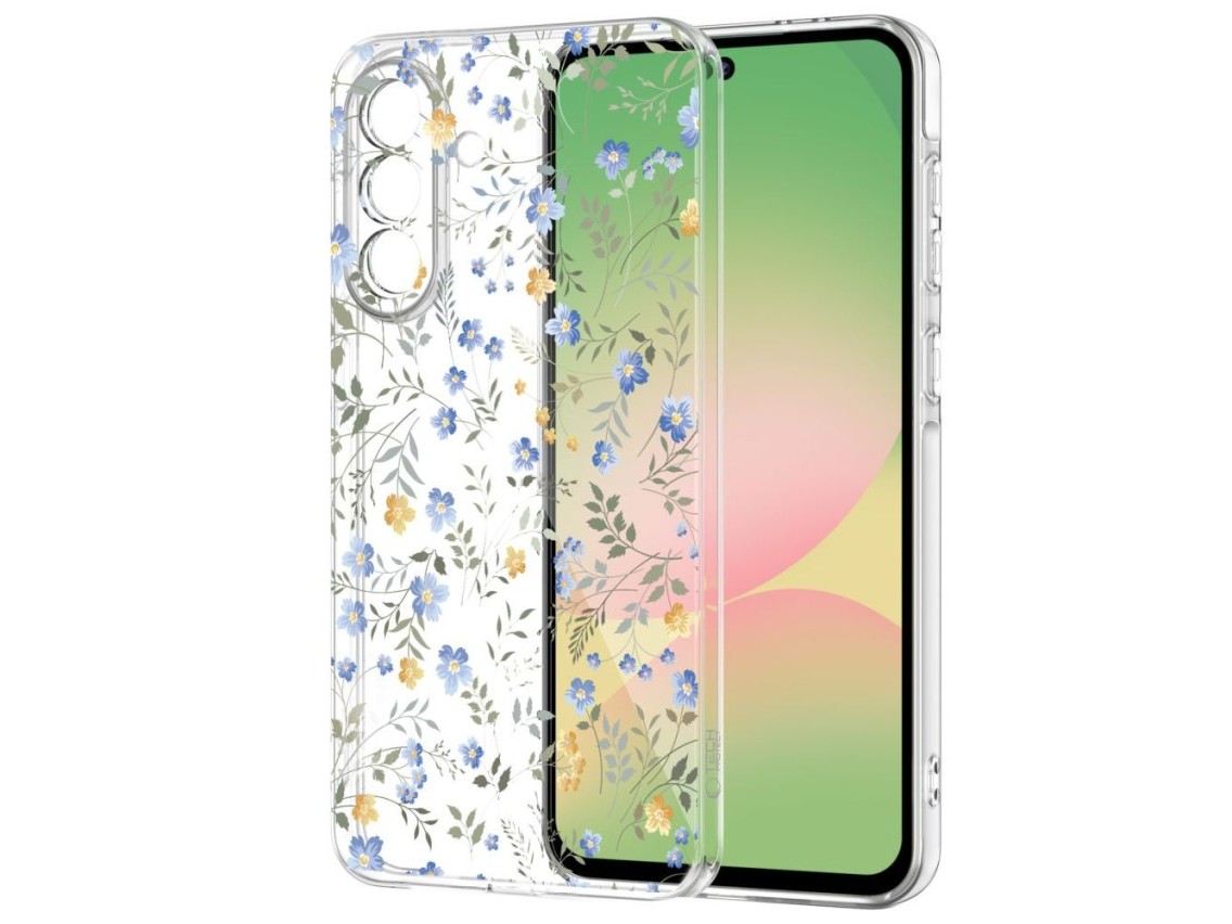 Funda Tech-Protect FlexAir para Samsung Galaxy A27 - Diseño floral transparente