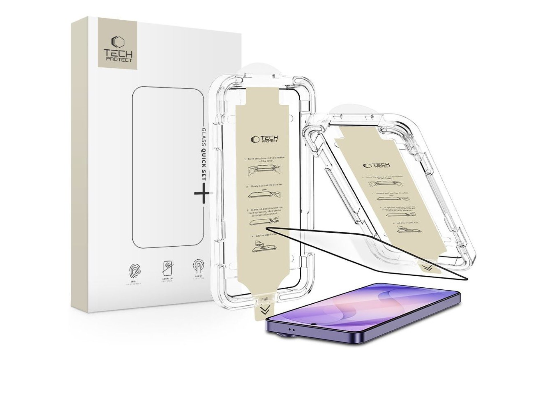 Protector de pantalla Tech-Protect Quick Set AR+ de cristal antirreflectante para Samsung Galaxy S26