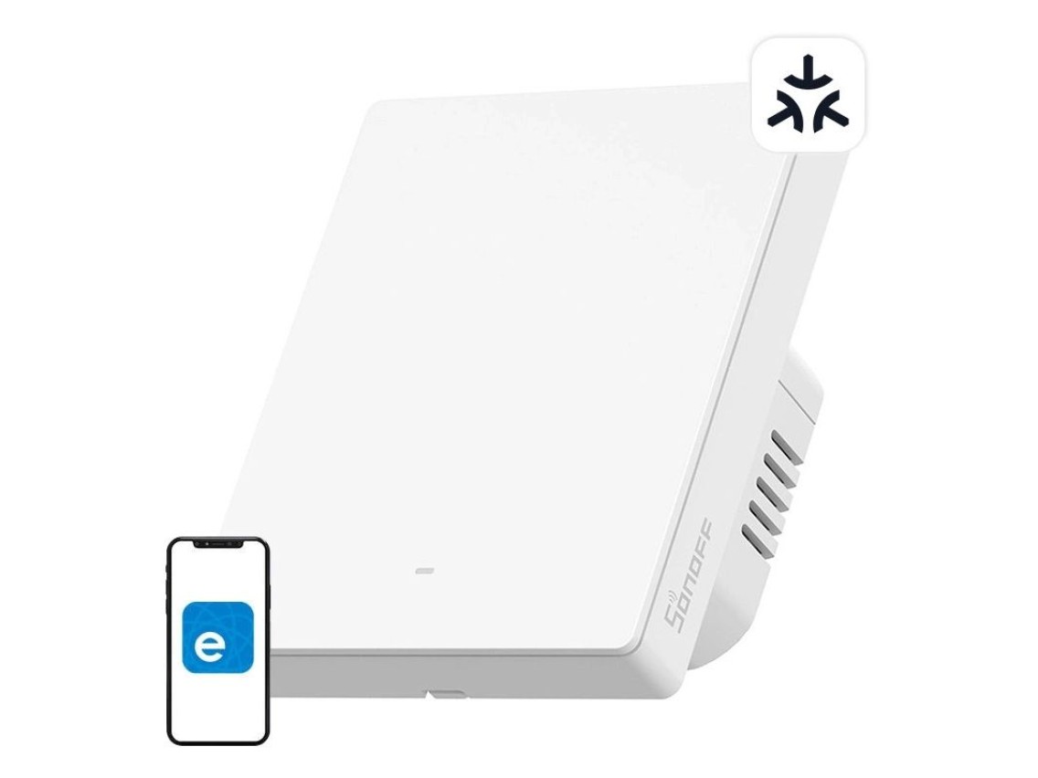 Interruptor de pared inteligente WiFi SONOFF M5-1C-80W (1 canal, para marco)