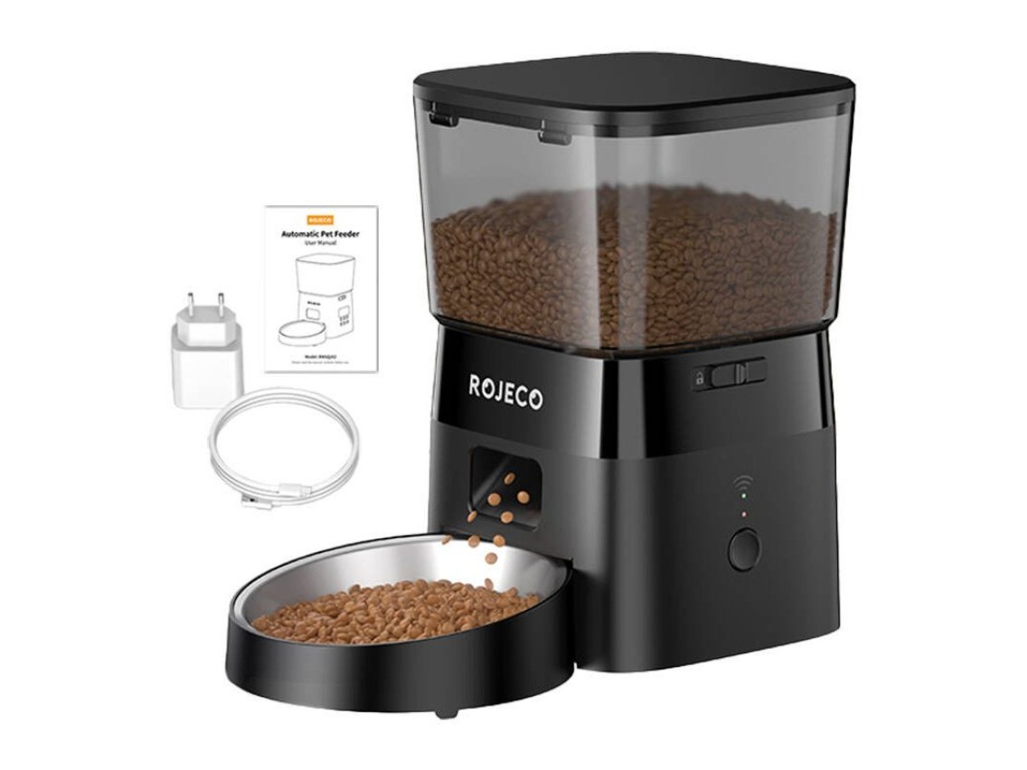 Rojeco 2L Automatic Pet Feeder WiFi Version (Black)