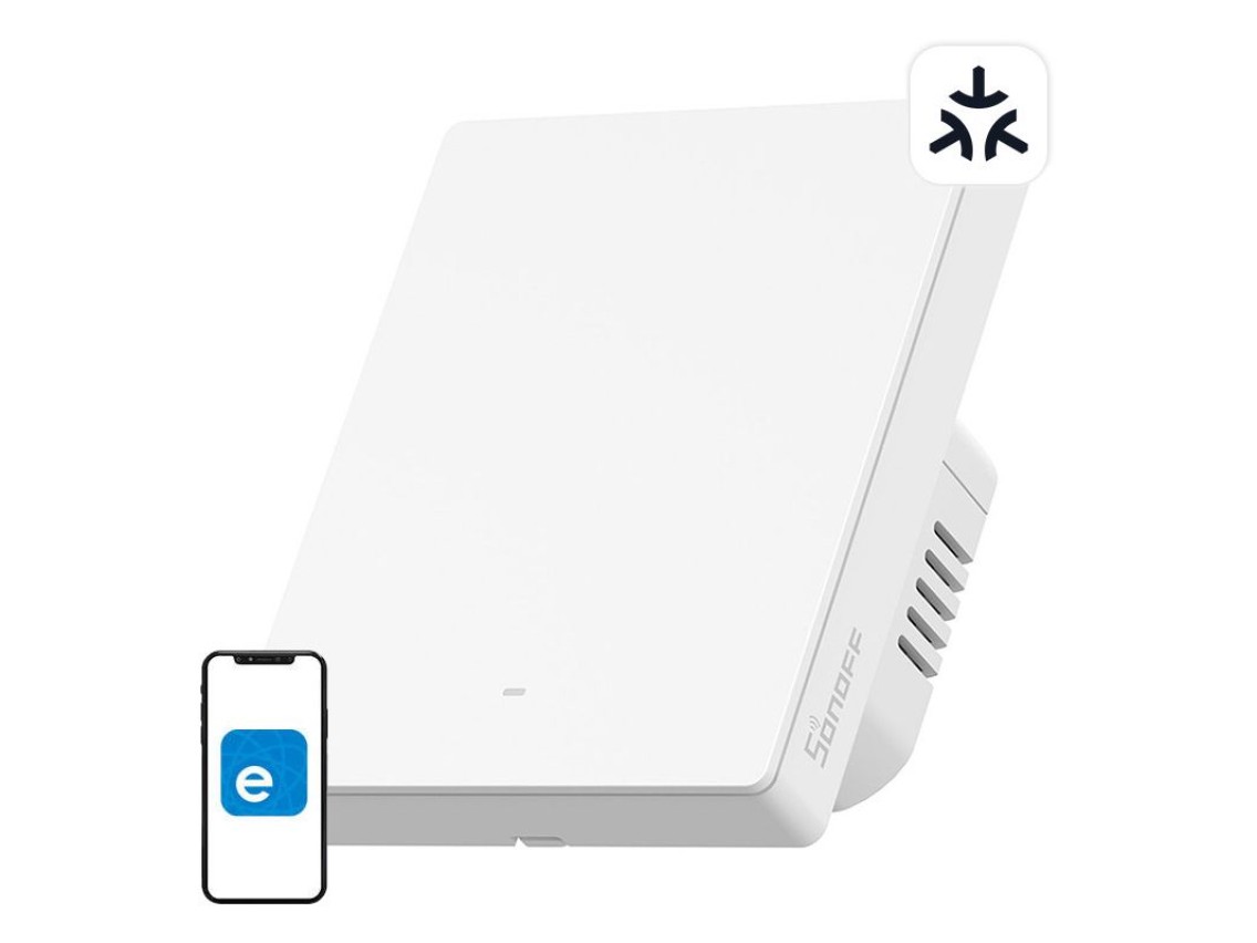 Interruptor de pared inteligente WiFi SONOFF M5-1C-80W (1 canal, para marco)