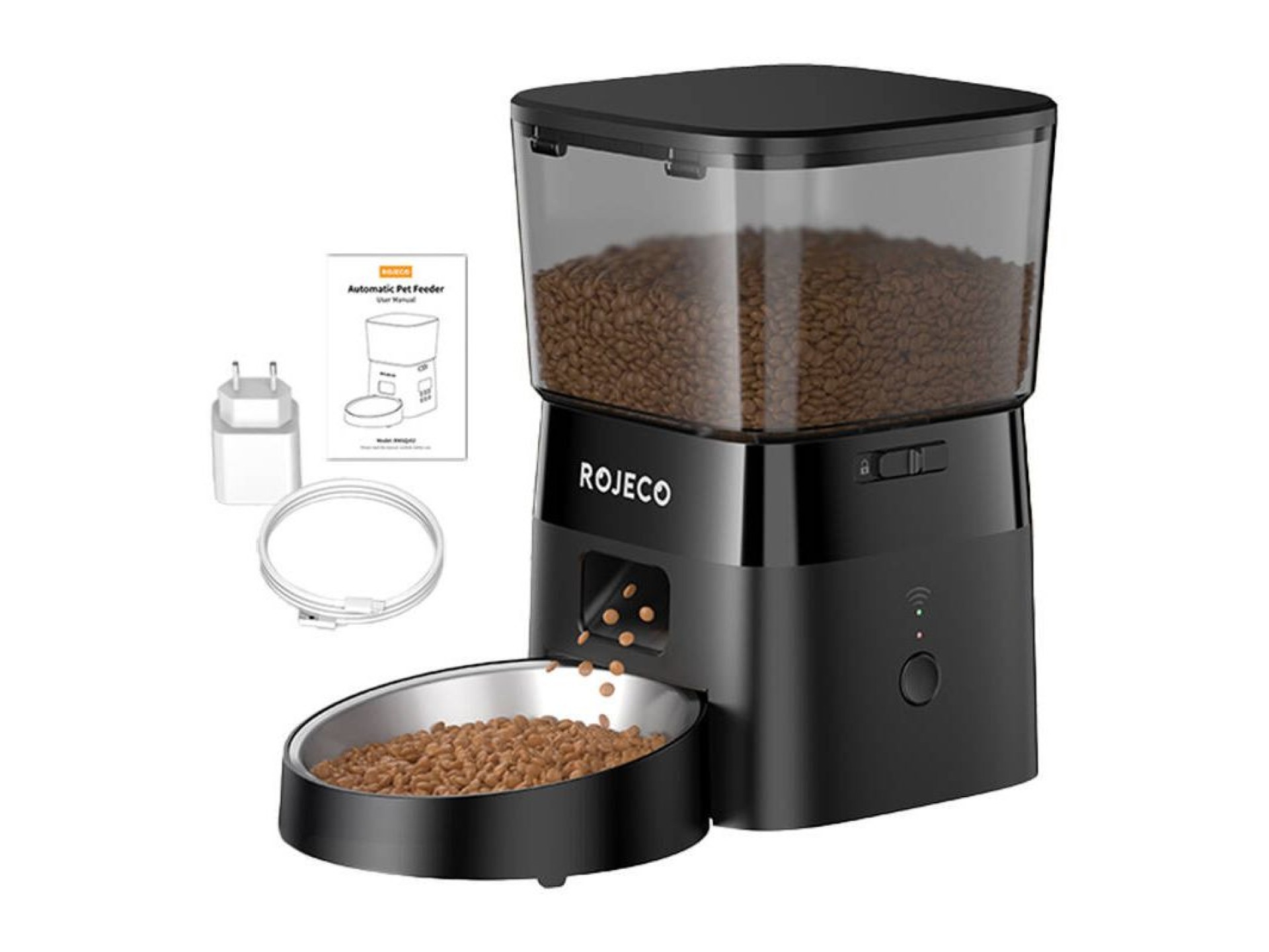 Rojeco 2L Automatic Pet Feeder WiFi Version (Black)