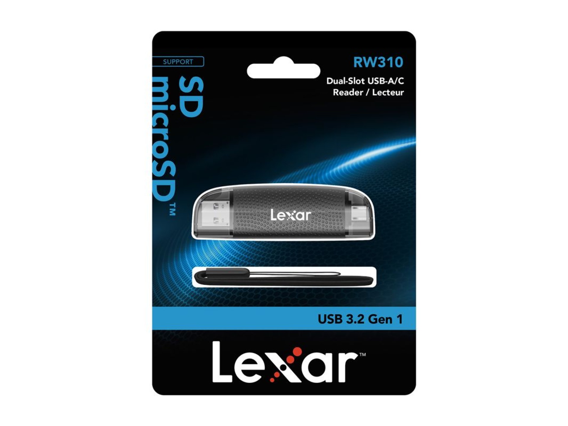 Lexar LRW310X Dual USB-A/C micro SD, leitor de cartão de memória USB 3.1