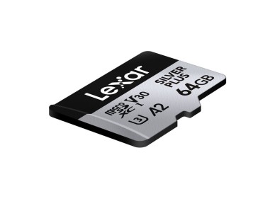 Conjunto de 2 cartões de memória Lexar High-Performance Silver Plus microSDXC 2x64GB + adaptador Conjunto de 2 cartões de memória Lexar High-Performance Silver Plus microSDXC 2x64GB + adaptador