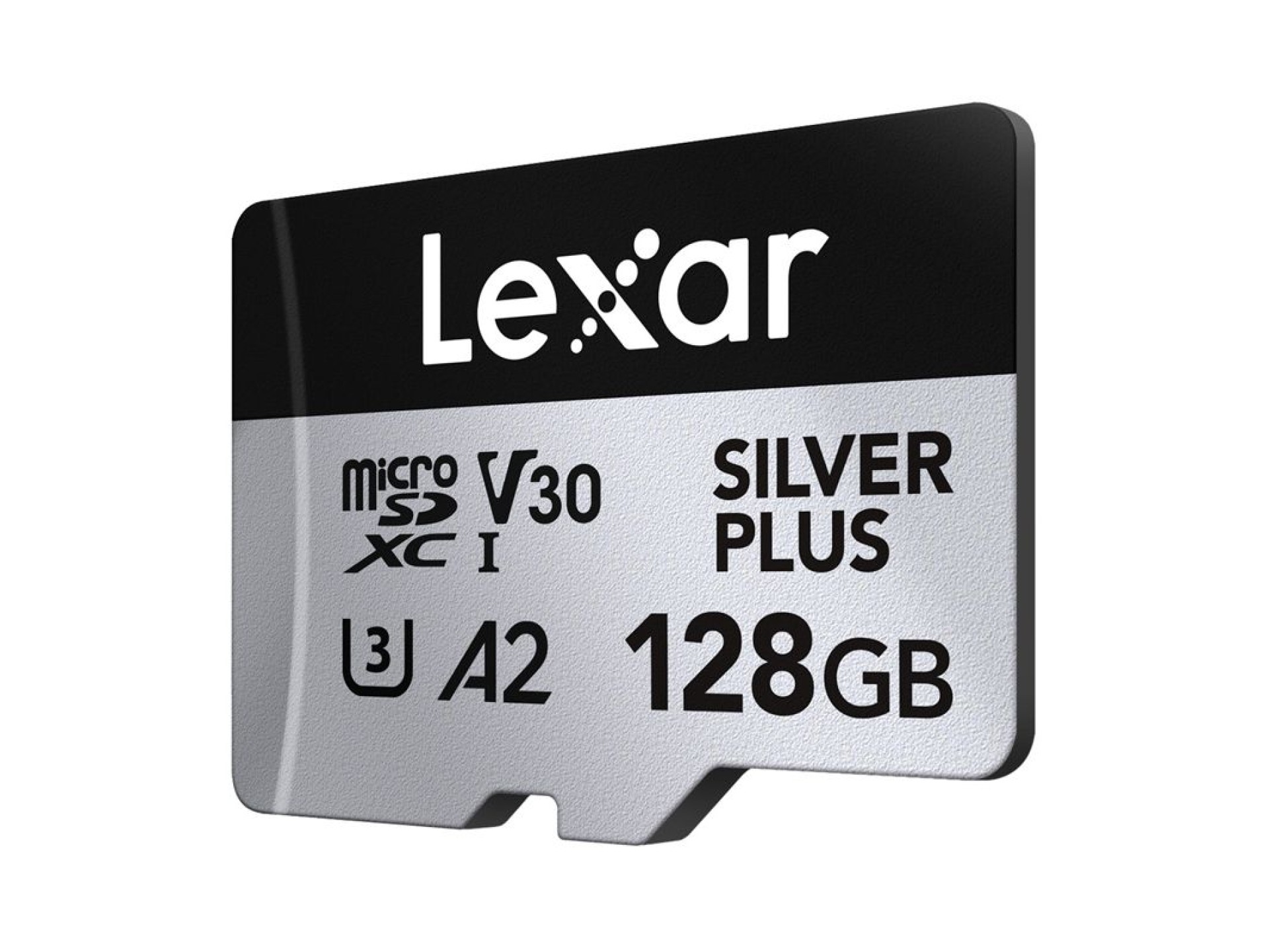 Set of 2 Lexar High-Performance Silver Plus microSDXC 2x128GB memory cards + adapter