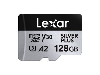 Conjunto de 2 cart�es de mem�ria Lexar High-Performance Silver Plus microSDXC 2x128GB + adaptador