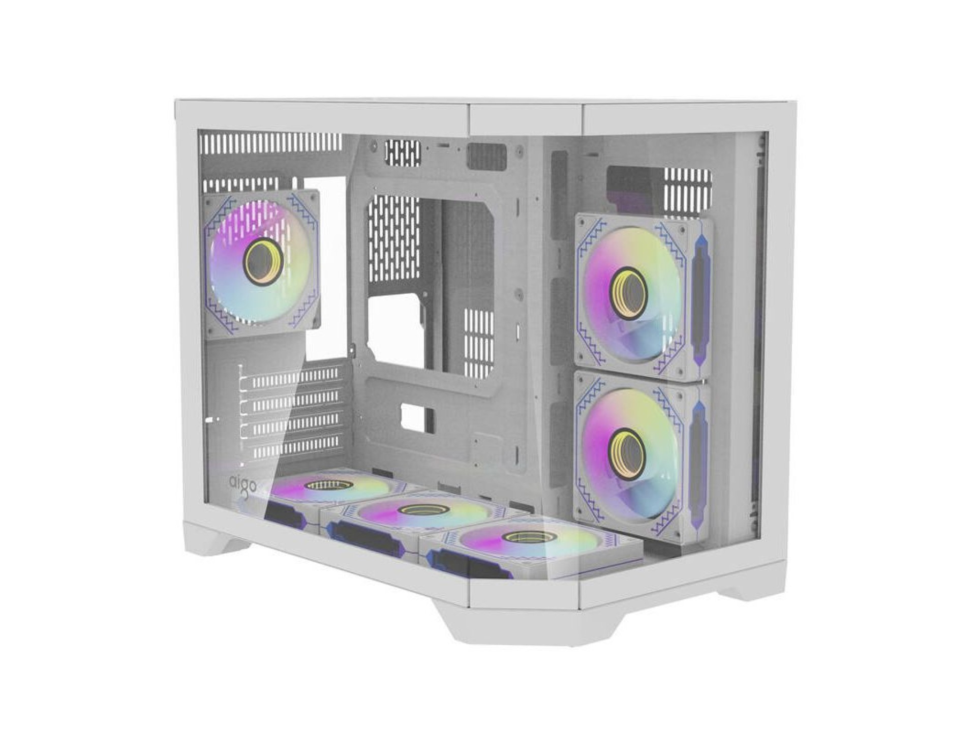Gabinete para computador Darflash FT418 + 6 ventoinhas aRGB (branco)