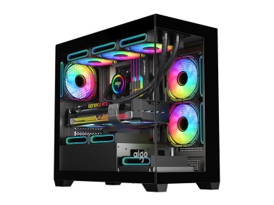 Gabinete Darkflash C218M + 6 ventoinhas ARGB (preto)