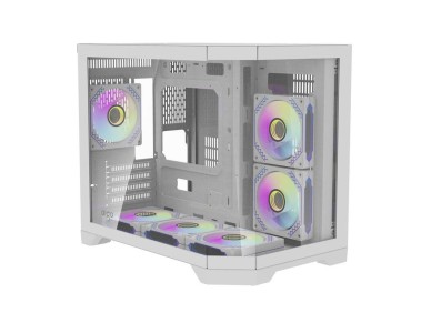 Gabinete para computador Darflash FT418 + 6 ventoinhas aRGB (branco)