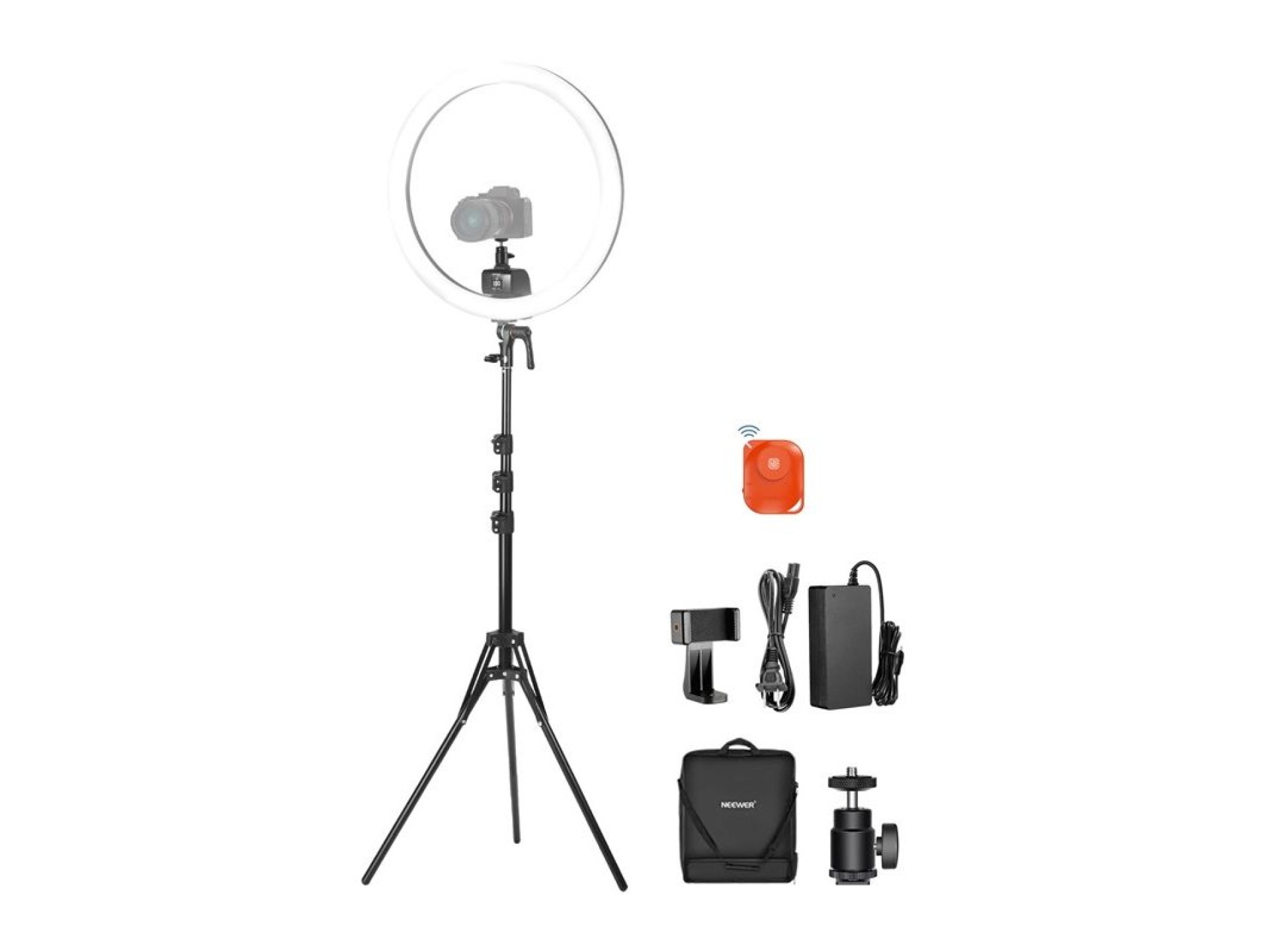 Neewer SRP18C 17cm Selfie Kit with Round LED Phone Light