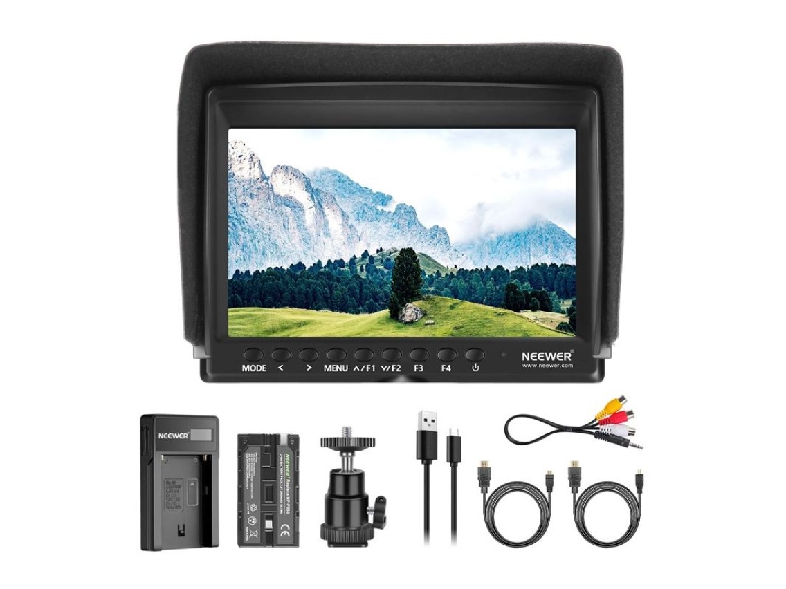 NEEWER F100 Field Monitor + USB Charger + Battery Kit