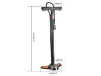 Bomba de pie Rockbros GP6532B con manómetro - Negra y naranja Bomba de pie Rockbros GP6532B con manómetro - Negra y naranja