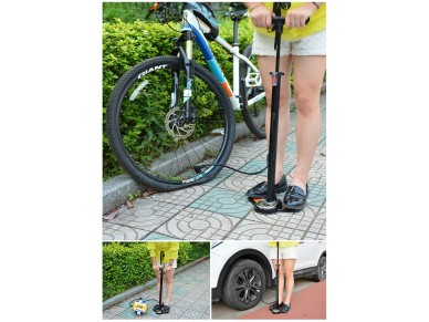 Rockbros GP6532B Floor Pump with Pressure Gauge - Black and Orange Rockbros GP6532B Floor Pump with Pressure Gauge - Black and Orange