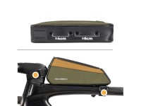 Bolsa para bicicleta Rockbros 088 para tubo superior, 0,25 L - Verde y naranja