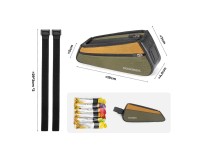 Bolsa para bicicleta Rockbros 088 para tubo superior, 0,25 L - Verde y naranja