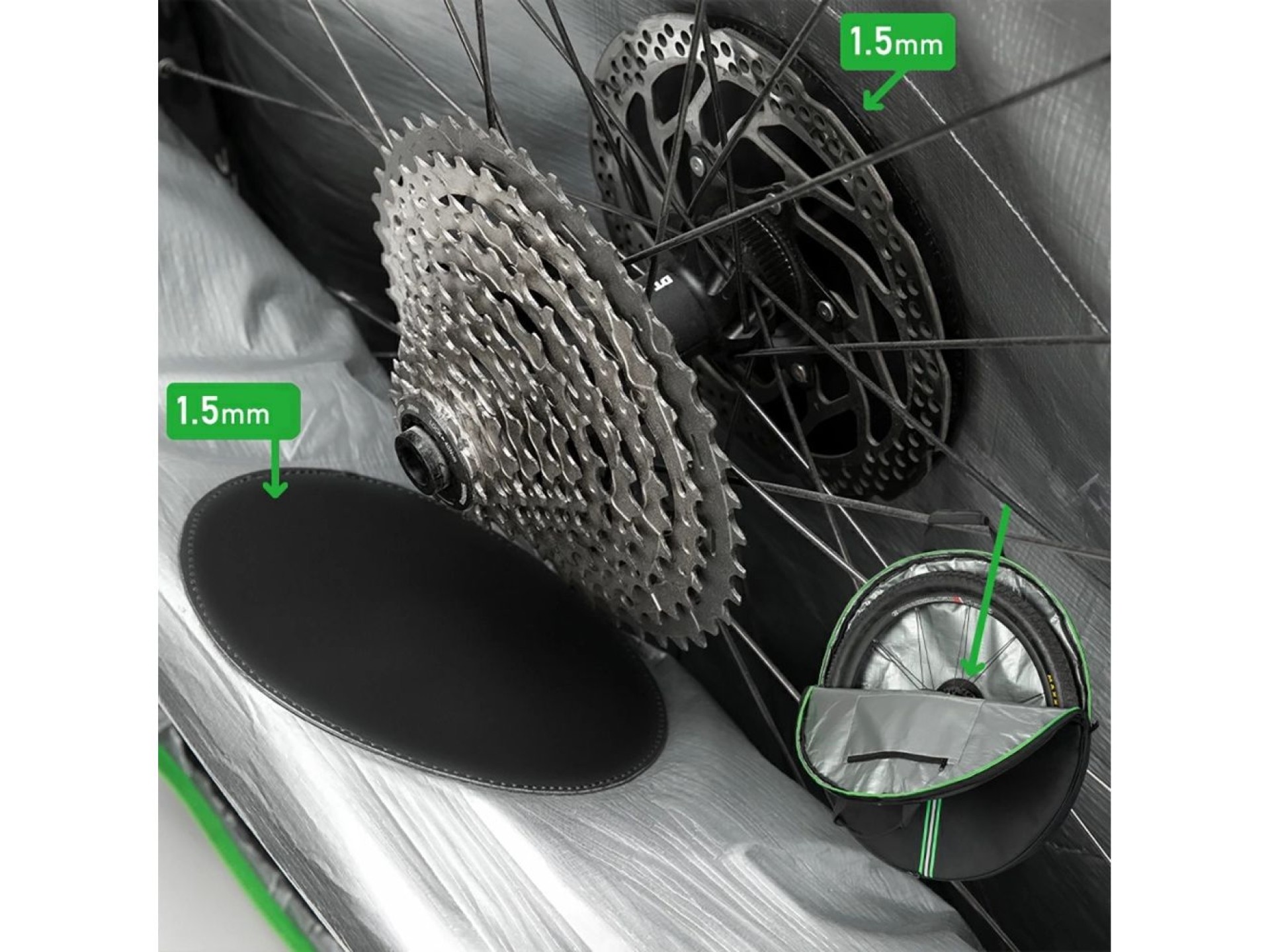 Funda de transporte Rockbros D40 para rueda de ø74 cm - negra