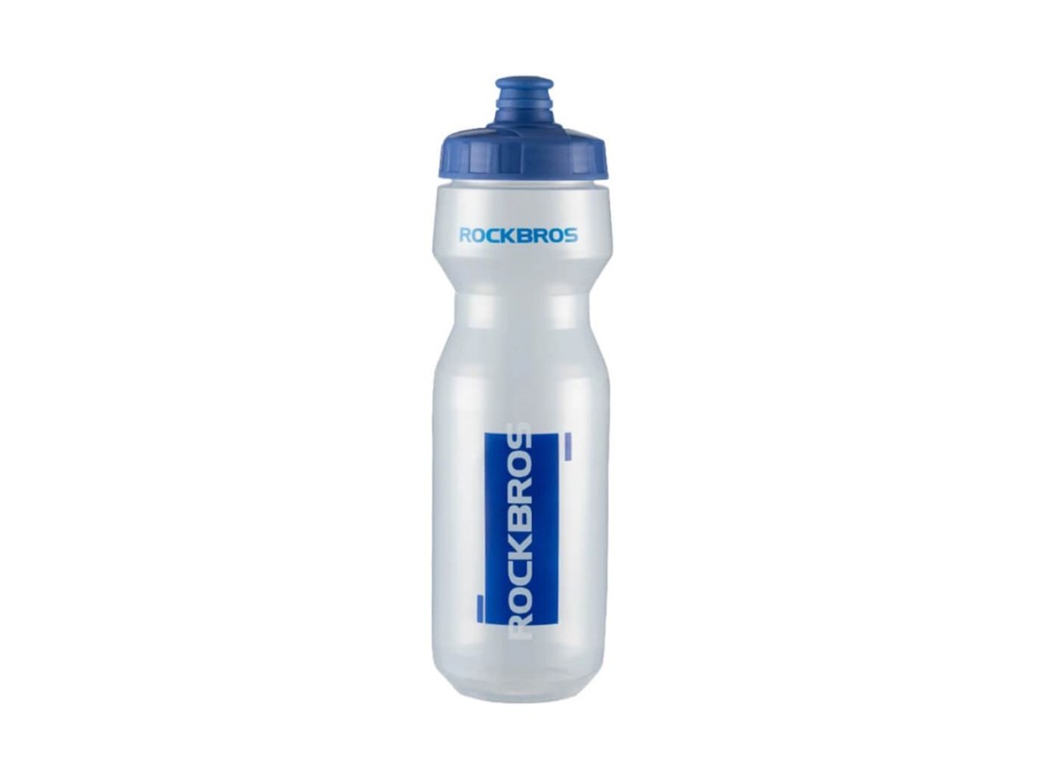 Botella para bicicleta Rockbros de 750 ml - Transparente con boquilla azul