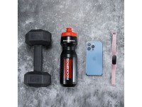 Garrafa de bicicleta Rockbros de 750 ml - Preta transparente com bocal vermelho Garrafa de bicicleta Rockbros de 750 ml - Preta transparente com bocal vermelho