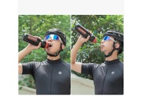 Garrafa de bicicleta Rockbros de 750 ml - Preta transparente com bocal vermelho Garrafa de bicicleta Rockbros de 750 ml - Preta transparente com bocal vermelho