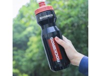 Garrafa de bicicleta Rockbros de 750 ml - Preta transparente com bocal vermelho Garrafa de bicicleta Rockbros de 750 ml - Preta transparente com bocal vermelho