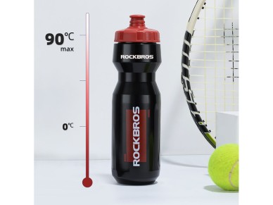 Garrafa de bicicleta Rockbros de 750 ml - Preta transparente com bocal vermelho Garrafa de bicicleta Rockbros de 750 ml - Preta transparente com bocal vermelho