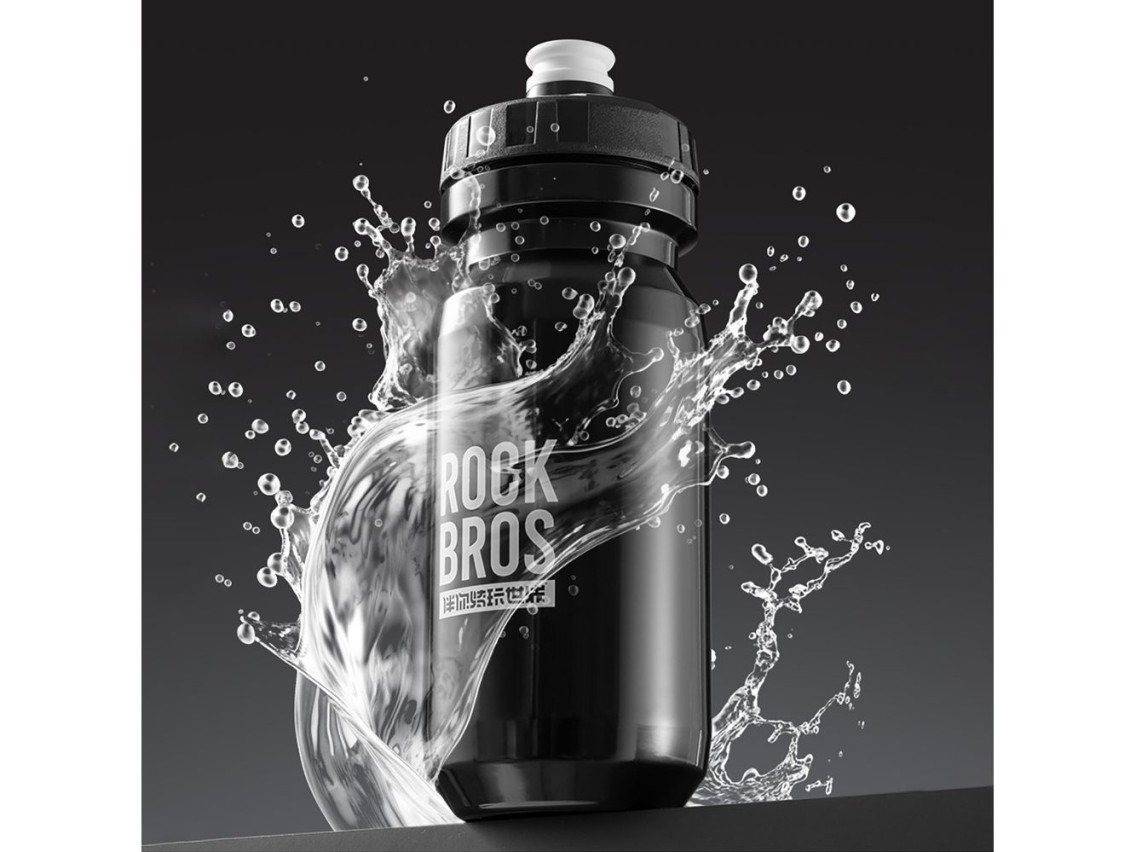 Botella para bicicleta Rockbros de 600 ml - Negra