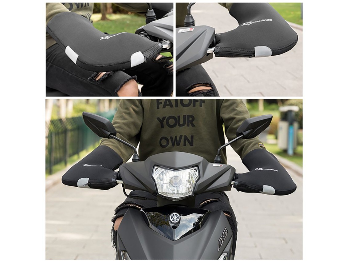 Rockbros D16-B Motorcycle-Compatible Windproof Waterproof Handlebar Gloves - Black