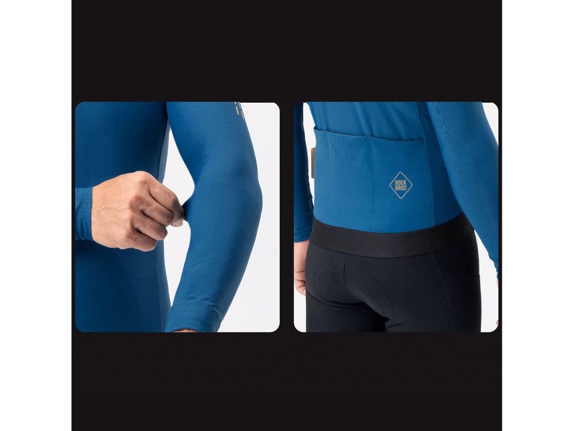 Rockbros YDWT020 Diamond Spring/Autumn/Winter Cycling Jersey Size XL - Blue