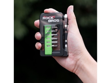 Rockbros Bike Tool Set with Mini Ratchet and Bits - Translucent Green Rockbros Bike Tool Set with Mini Ratchet and Bits - Translucent Green