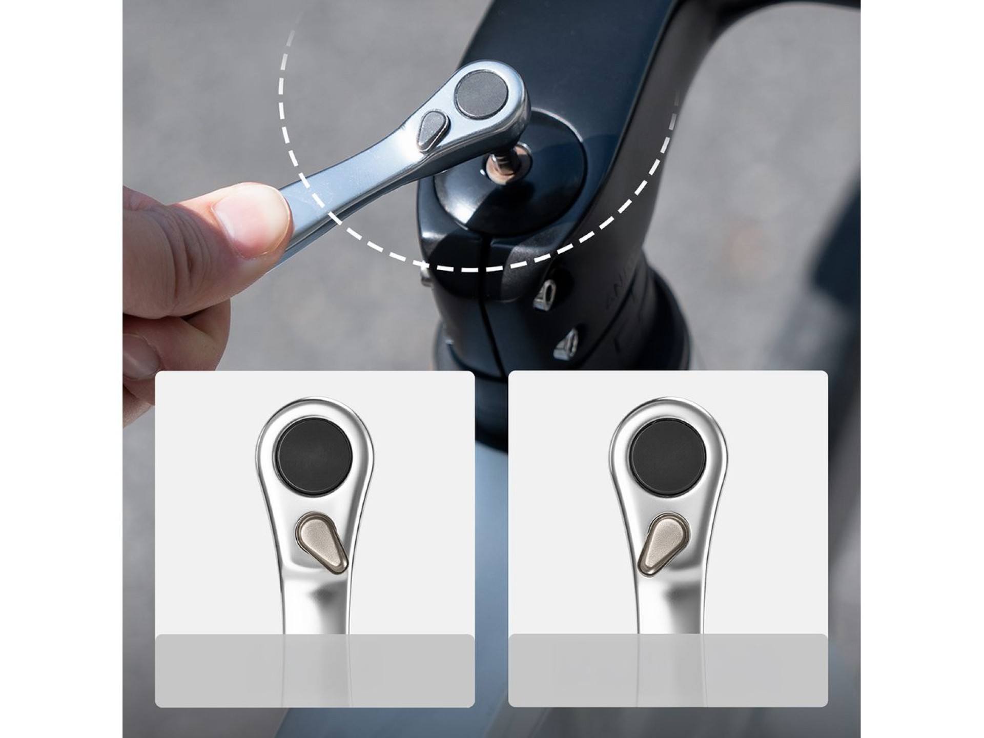 Juego de herramientas multiusos para bicicleta Rockbros con bomba de CO2 y llave de carraca - Negro