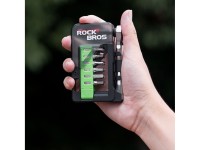 Conjunto de ferramentas para bicicleta Rockbros com mini catraca e bits - Verde translúcido Conjunto de ferramentas para bicicleta Rockbros com mini catraca e bits - Verde translúcido