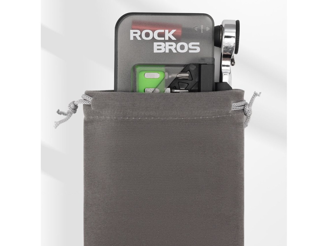 Conjunto de ferramentas para bicicleta Rockbros com mini catraca e bits - Verde translúcido