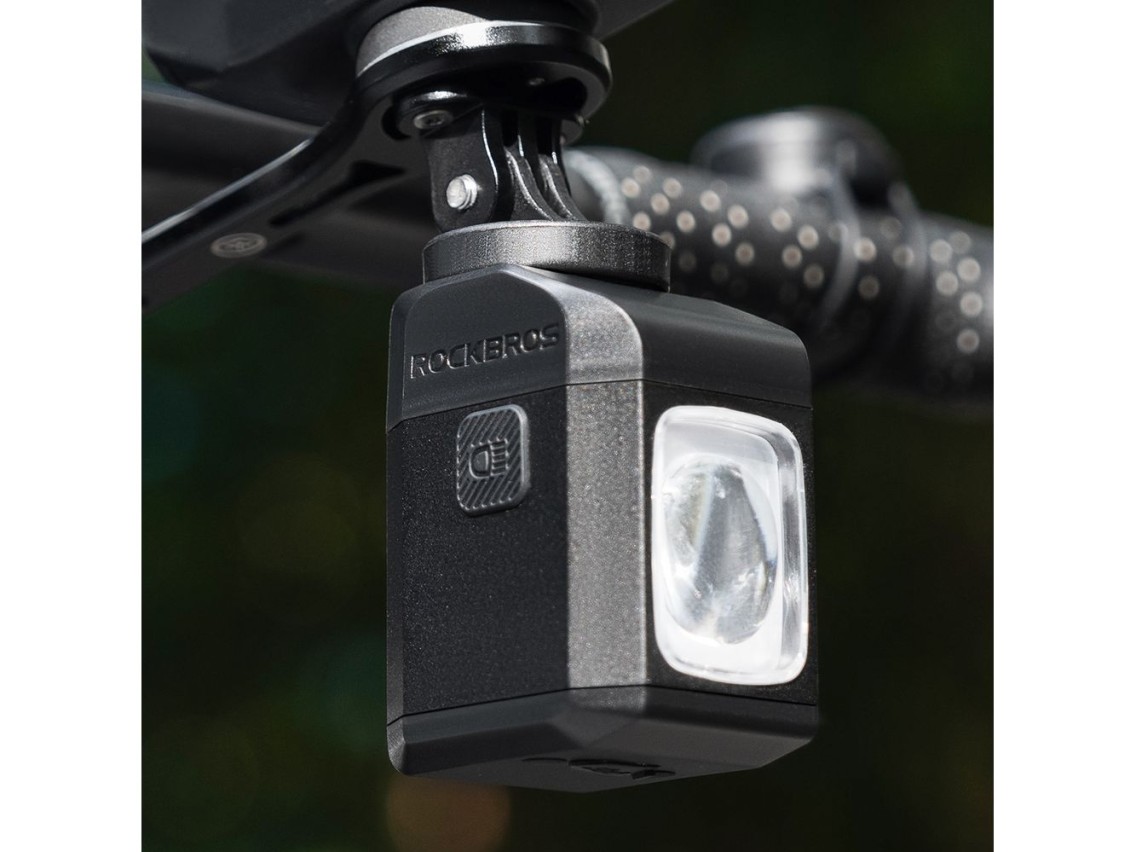 Luz dianteira para bicicleta Rockbros M8 1600lm com controle remoto, alcance de 10m, bateria recarre