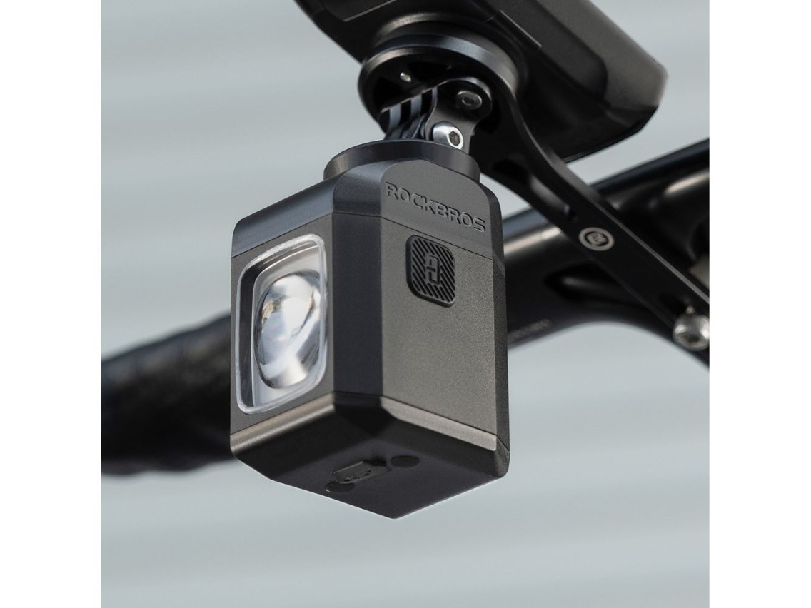 Luz dianteira para bicicleta Rockbros M8 1600lm com controle remoto, alcance de 10m, bateria recarre