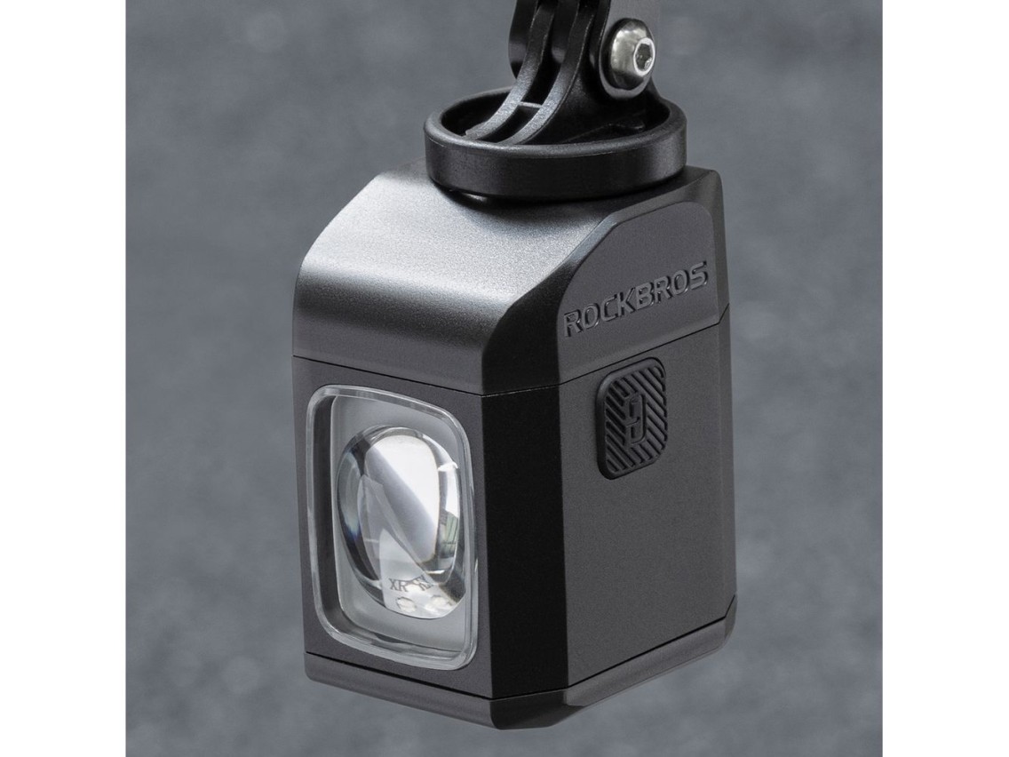 Luz dianteira para bicicleta Rockbros M8 1600lm com controle remoto, alcance de 10m, bateria recarre