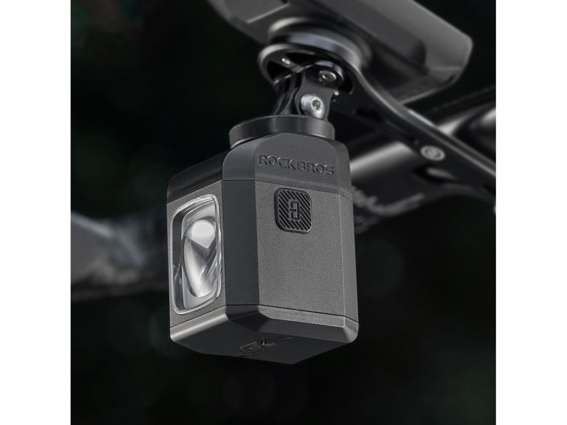 Luz dianteira para bicicleta Rockbros M8 1600lm com controle remoto, alcance de 10m, bateria recarre