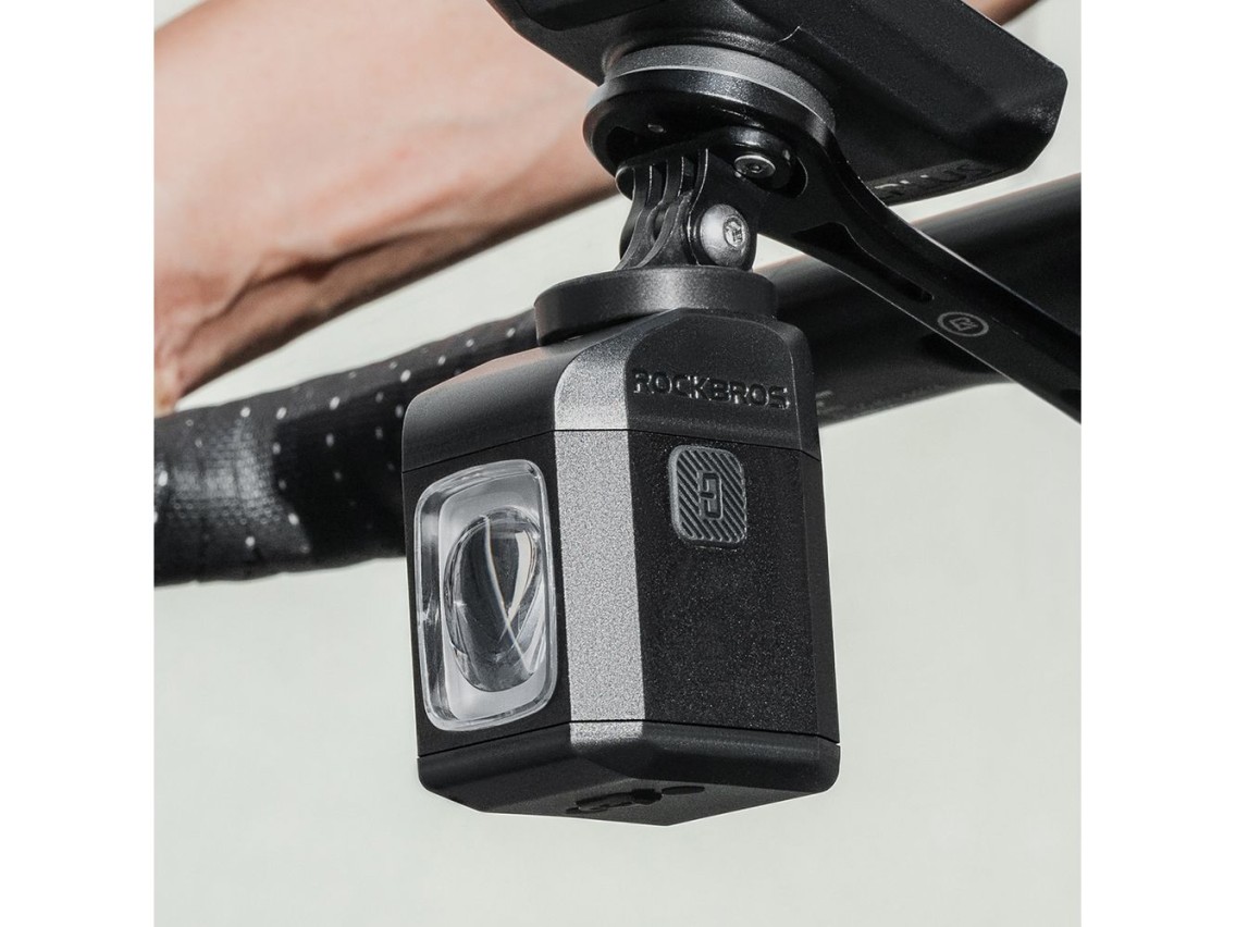 Luz dianteira para bicicleta Rockbros M8 1600lm com controle remoto, alcance de 10m, bateria recarre