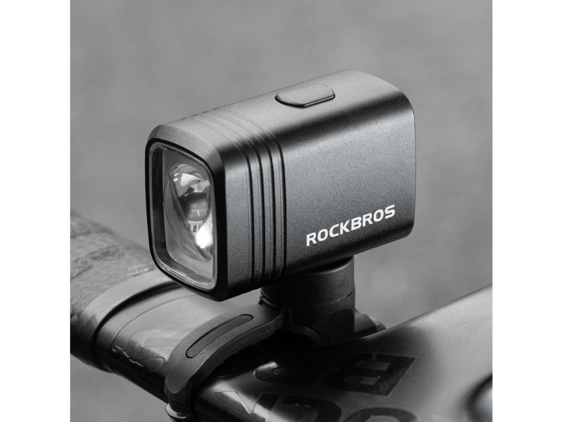 Luz dianteira recarregável para bicicleta Rockbros M6 1000 lm 2800 mAh - preta