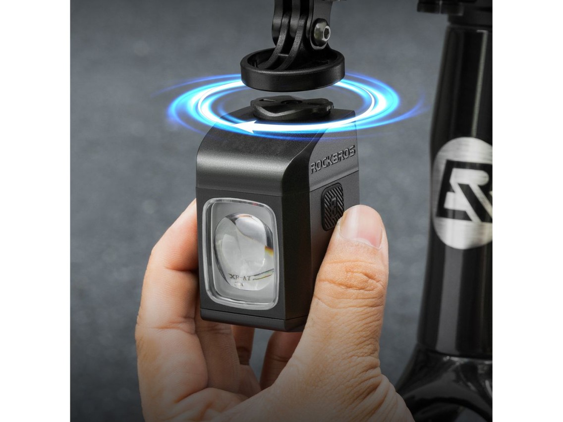 Luz dianteira para bicicleta Rockbros M8 1600lm com controle remoto, alcance de 10m, bateria recarre