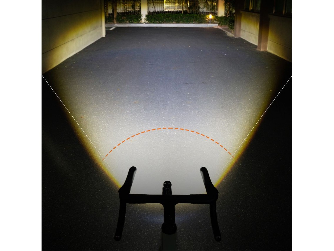 Luz dianteira recarregável para bicicleta Rockbros M6 1000 lm 2800 mAh - preta