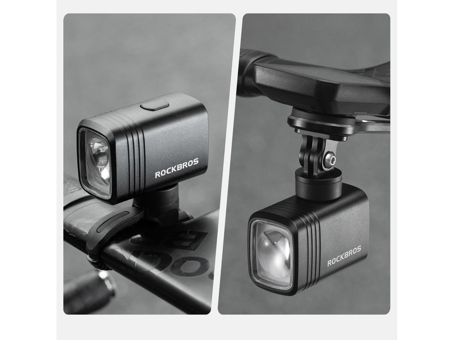 Luz dianteira recarregável para bicicleta Rockbros M6 1000 lm 2800 mAh - preta