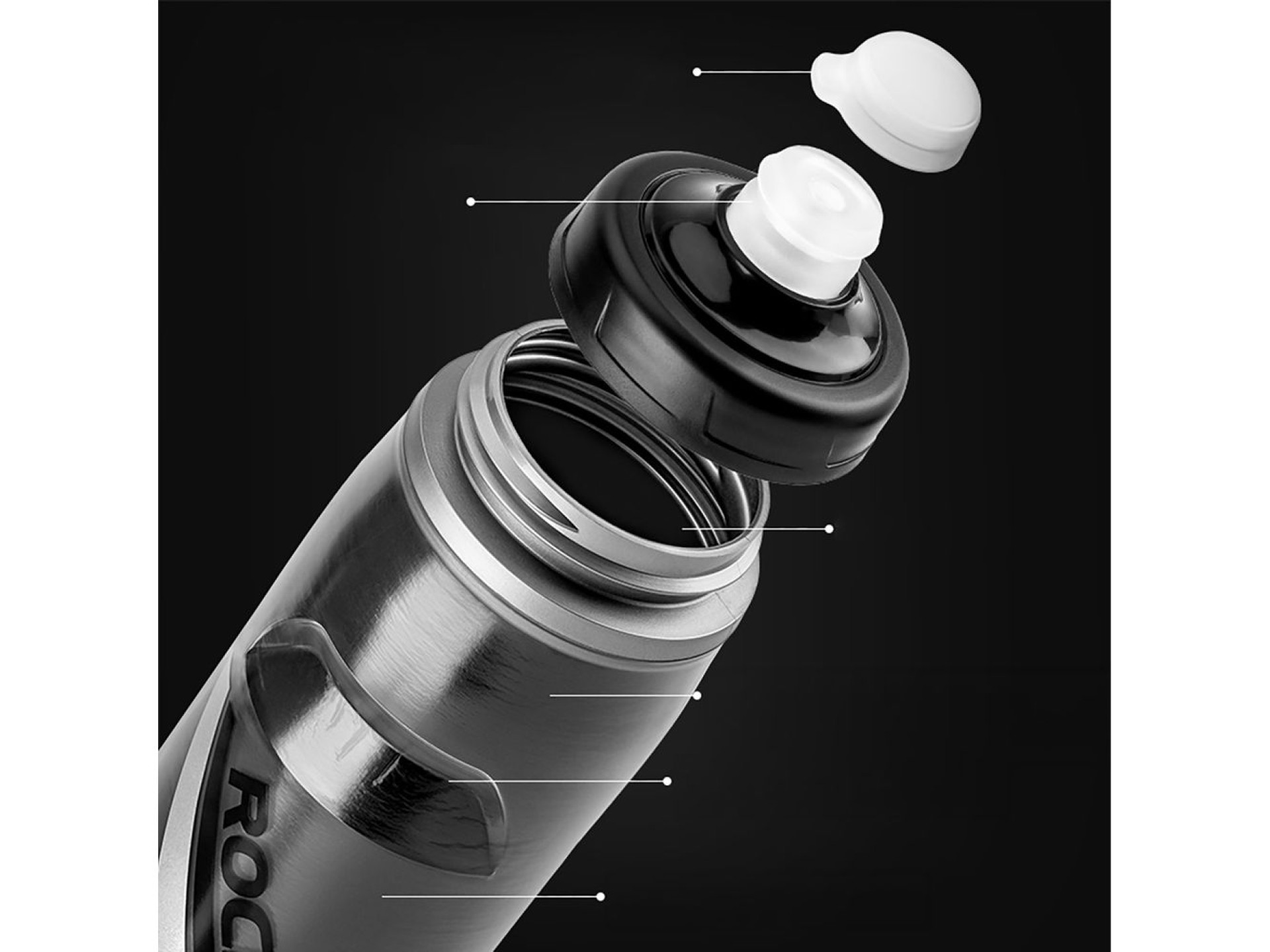 Rockbros Thermal Bike Bottle 620 ml BPA Free - Gradient Black