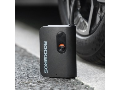 Compresor Rockbros L1 Mini inal�mbrico de 70 psi con manguera Schrader de 200 mm - Negro