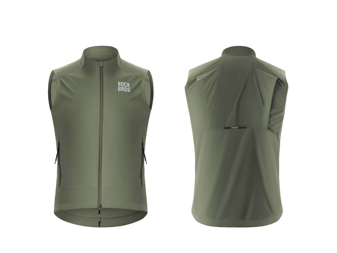 Chaleco cortavientos Rockbros YDMJ003, primavera/otoño, talla L - Verde