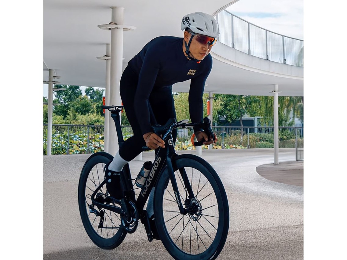 Camisa de ciclismo Rockbros YDWT020 Diamond, primavera/outono/inverno, tamanho M - preta