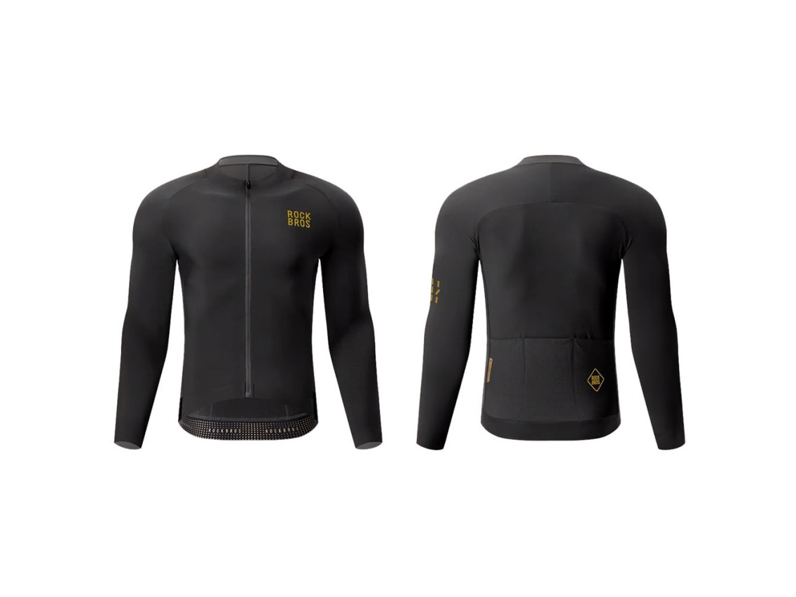 Camisa de ciclismo Rockbros YDWT020 Diamond, primavera/outono/inverno, tamanho M - preta