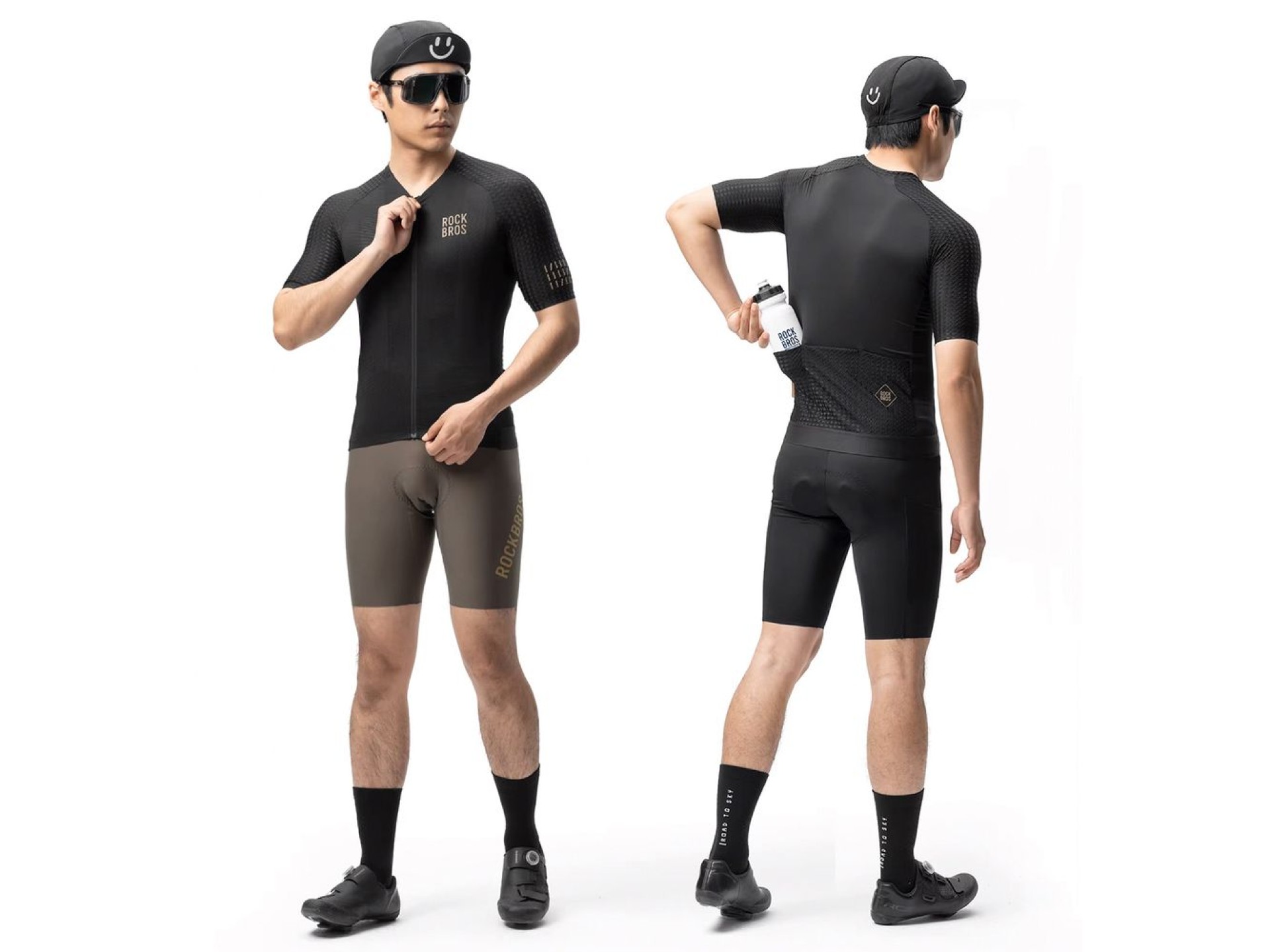 Camisa de ciclismo Rockbros YDDX011 Diamond de manga curta, tamanho M - Preta