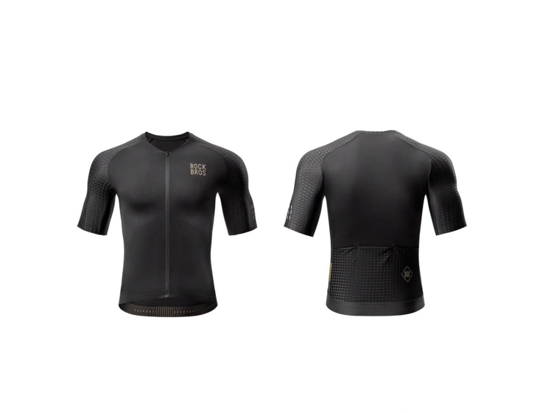 Camisa de ciclismo Rockbros YDDX011 Diamond de manga curta, tamanho XXS - Preta
