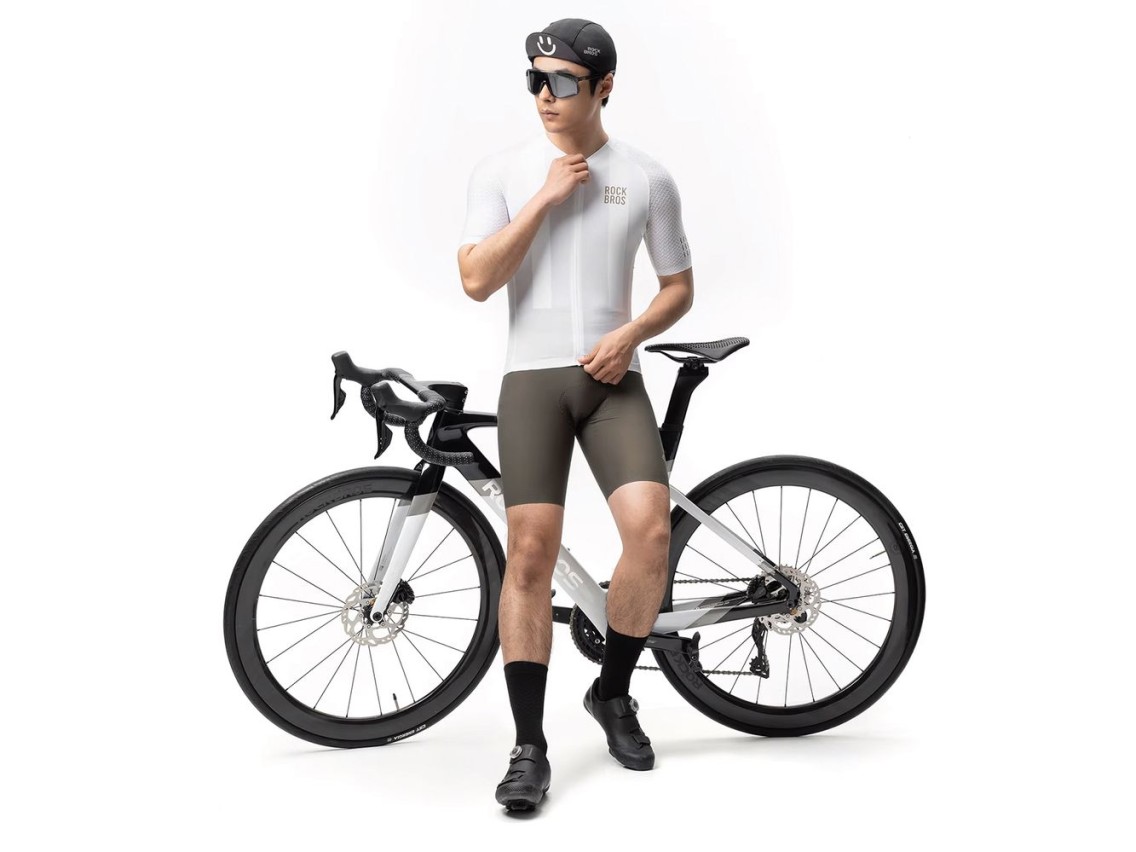 Camisa de ciclismo Rockbros YDDX011 Diamond de manga curta, tamanho XL - Branca